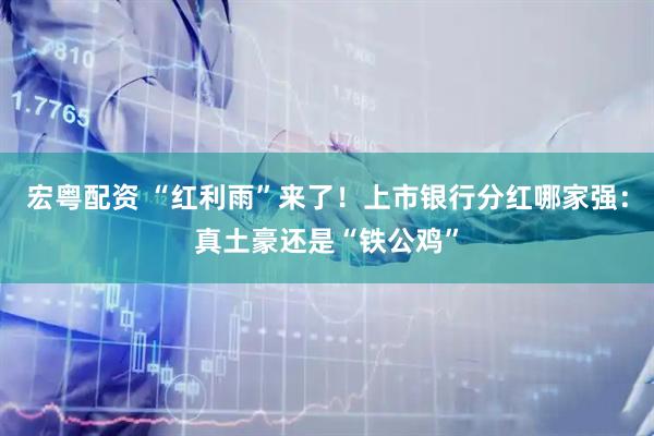 宏粤配资 “红利雨”来了！上市银行分红哪家强：真土豪还是“铁公鸡”