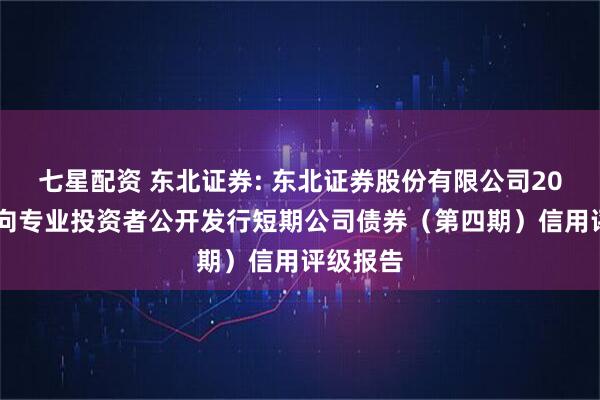 七星配资 东北证券: 东北证券股份有限公司2025年面向专业投资者公开发行短期公司债券（第四期）信用评级报告