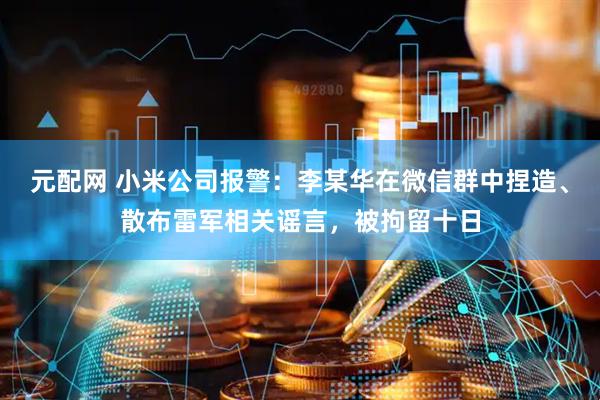 元配网 小米公司报警：李某华在微信群中捏造、散布雷军相关谣言，被拘留十日